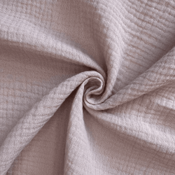 Ткань Муслин Жатый, цвет Пыльно-Розовый (на отрез)  в Красноармейске