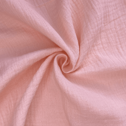 Ткань Муслин Жатый, цвет Нежно-Розовый (на отрез)  в Красноармейске