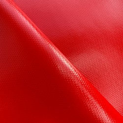 Ткань ПВХ 600 гр/м2 плотная, Красный (Ширина 150см), на отрез  в Красноармейске