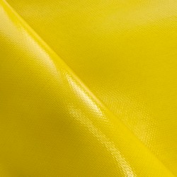 Ткань ПВХ 600 гр/м2 плотная, Жёлтый (Ширина 150см), на отрез  в Красноармейске