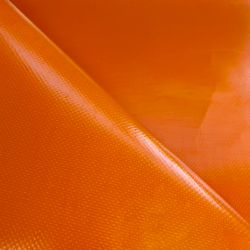 Ткань ПВХ 450 гр/м2, Оранжевый (Ширина 160см), на отрез  в Красноармейске