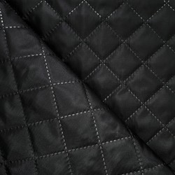Стеганая подкладочная ткань с синтепоном (100гр/м2), цвет Черный (на отрез)  в Красноармейске