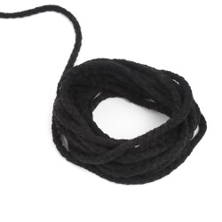 Шнур для одежды тип 2,  Чёрный (плетено-вязаный/полиэфир)  в Красноармейске