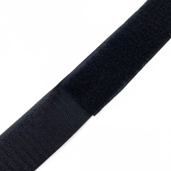 Контактная лента 40мм (38мм) цвет Черный (велькро-липучка, на отрез)  в Красноармейске